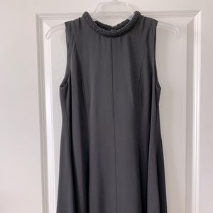 Black A-Line shift dress with Beaded neckline